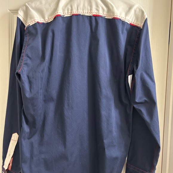 Avenue 21 Men's Plaid Western Shirt - Red, White, Blue - Picture 2 of 3